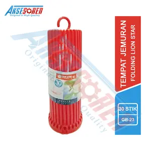 Tempat Jemuran Lipat Lion Star GB-23 [30 Stick] / Folding Hanger Pakaian Anak Bayi [30 Tangkai] Plastik