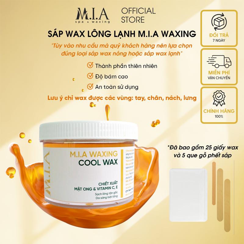 Sáp Wax Lạnh - Cool Wax M.I.A WAXING 350Gr Kèm Dụng Cụ Wax Lông, Tẩy Sạch Lông Tận Gốc