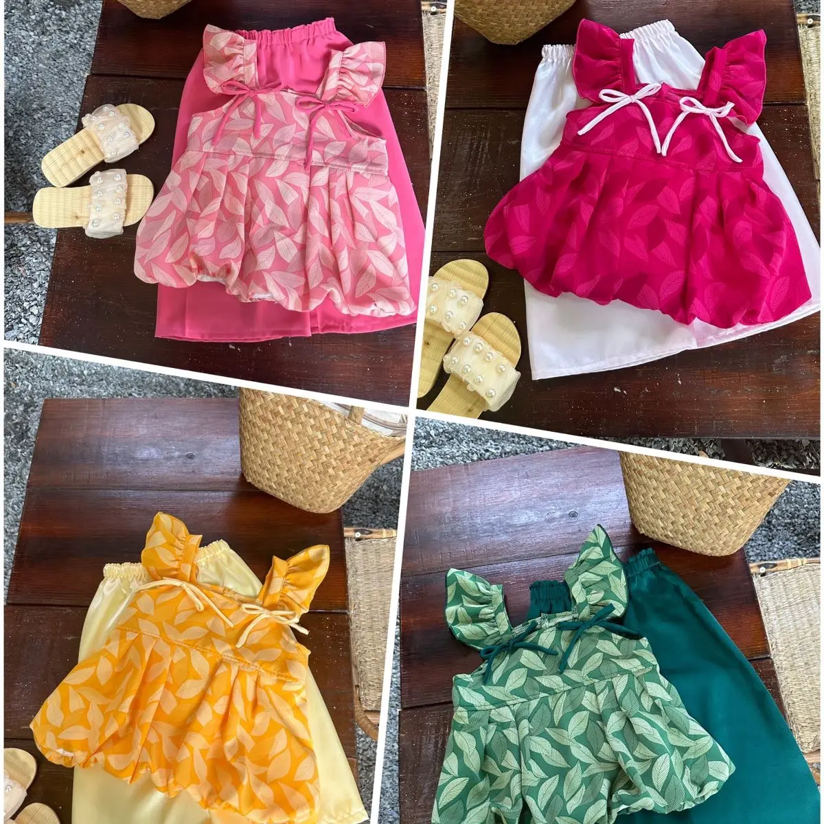 Bộ lụa cho bé gái mềm mát co giản(Nhà may Xuka handmade)