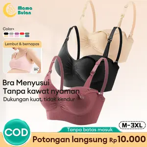 ANGEL MOMMY 3PCS Bra Menyusui Kancing Depan Tanpa Kawat Bahan Katun Fashion Jumbo 937
