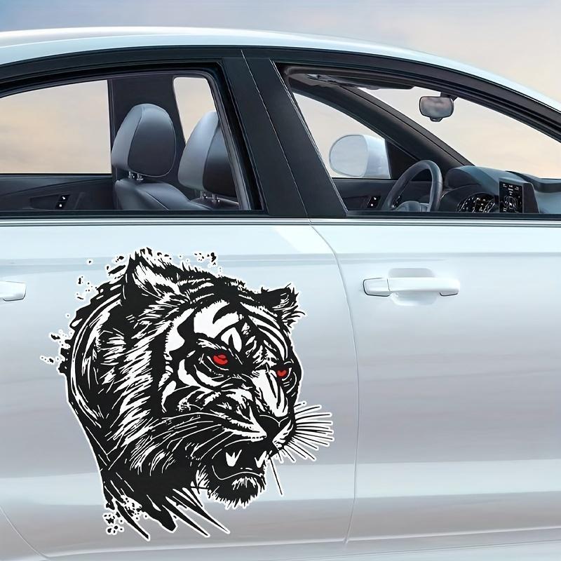 Tiger Head Pattern Car Sticker, 1 Pair Cool Car Vinyl Sticker, Car Bumper Sticker, Car Exterior Decoration Accessories for Car, Motorcycle 4
