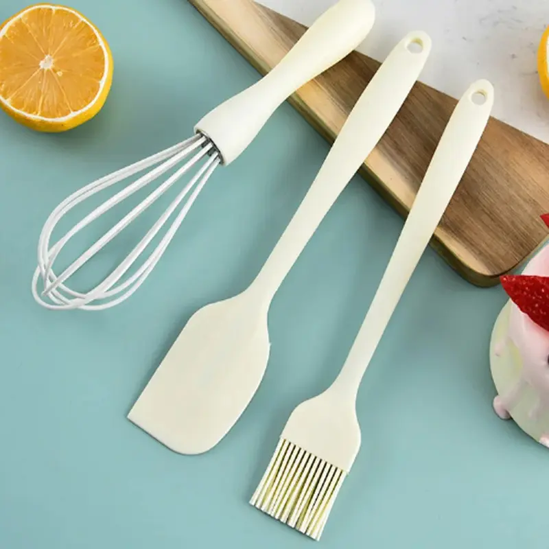 Bộ Làm Bánh, 3 Cái, Silicon Cấp Thực Phẩm Chịu Nhiệt, Dụng Cụ Nạo Kem, Máy Đánh Trứng, Bàn Chải Dầu Mỡ, Dụng Cụ Làm Bánh Nhà Bếp 3