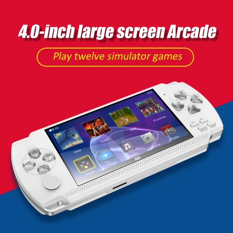 Máy Chơi Game Cổ Điển, Màn Hình 4.0 Inch, Bộ Nhớ 8gb, Tích Hợp 1500 Trò Chơi, Tương Thích Với Nhiều Máy Mô Phỏng, Tay Cầm Chơi Game Cổ Điển, Thích Hợp Cho Trẻ Em, Có Mp3 / Mp4 / E-book, Thiết Bị Trò Chơi TV, Spring1 Chơi Điện Tử Nghe Nhạc 2