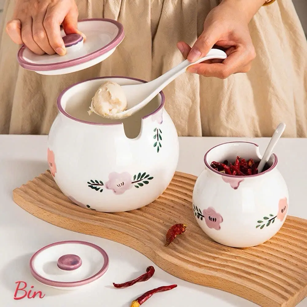 Hũ sứ đựng mỡ - Đựng gia vị 700ml và 1400ml tiện lợi