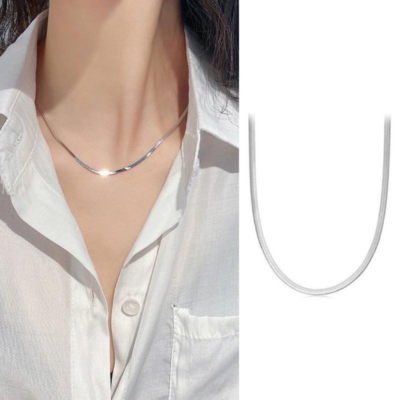 Product Introduction of Dây chuyền lụa dẹp bóng chất liệu bạc Italy s925 sang trọng unisex cho nam nữ - vòng cổ thanh lịch 1