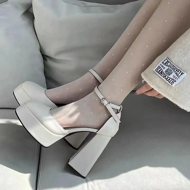 Mary Jane High Heels, Wedding Party Shoes, Ankle Strap Design, Anti-Slip and Shock Absorbing, Fashion Gift for Girls.