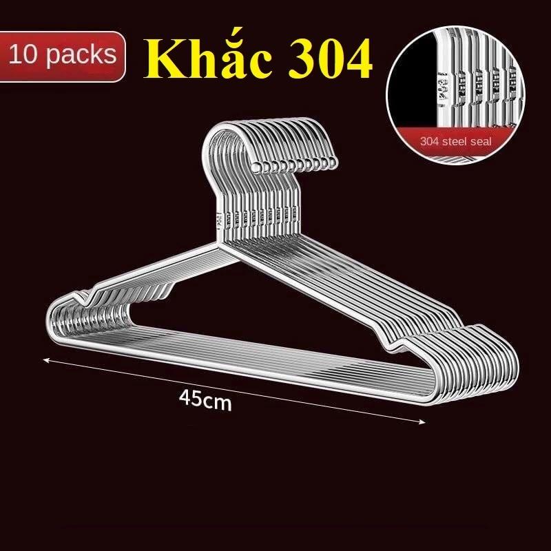 Móc Inox Treo Quần Áo Người Lớn - Dày 3mm - Đầu Bo Tròn (MẪU MỚI)