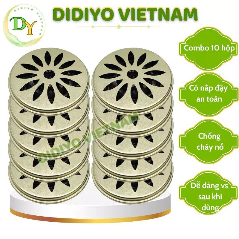 COMBO 10 khay nhang muỗi thân thấp - SET 10 hộp thép đựng nhang muỗi tiện dụng kệ  để gia vị kéo ra Chống Bụi