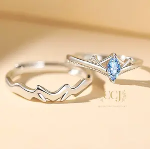 Cincin Couple Silver Adjustable S35 | Cincin Pasangan Lamaran Nikah Hadiah Tunangan  Aksesoris Pria Wanita Kado Anniversary Valentine 925 Perak