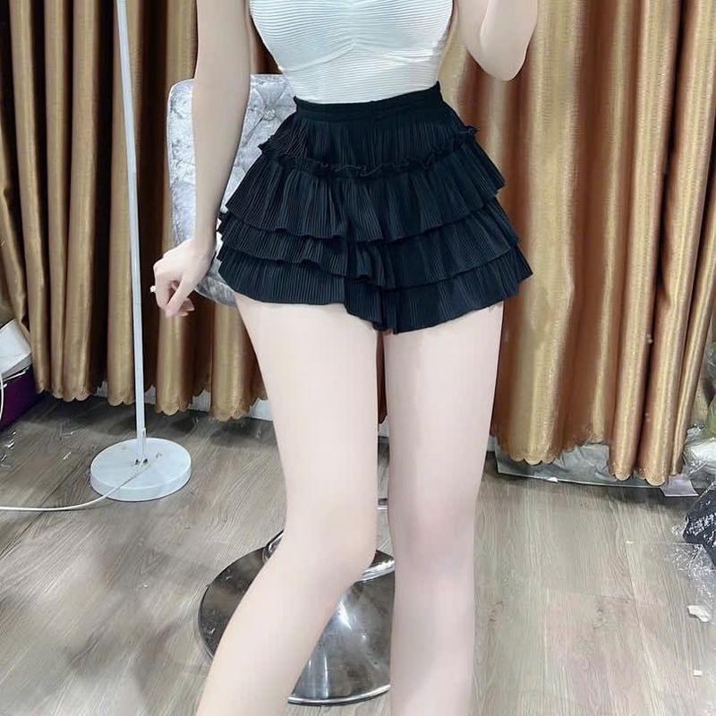 Quần váy tầng xếp ly nhí bèo nhẹ , dáng ngắn xòe cực xinh , chất thun gân mềm dày dặn Nữ Women 1