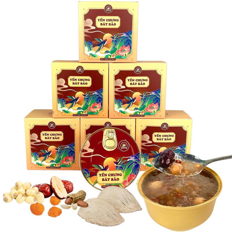 Yến chưng Bát Bảo - yến, táo đỏ, hạt sen, kỷ tử, long nhãn, đậu phộng, đậu đỏ, đậu xanh 280gram yensao