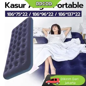 Kasur Angin Camping Portable Bisa Di Lipat / Matras Tidur Kasur Angin Pompa Tiup Air Bed Single Twin Double Matras Air bed Anti kempes Bergaransi / Kasur Angin Karet 186cm x75cm / Kasur Angin Single / Kasur Angin Portable / Kasur Angin Twin