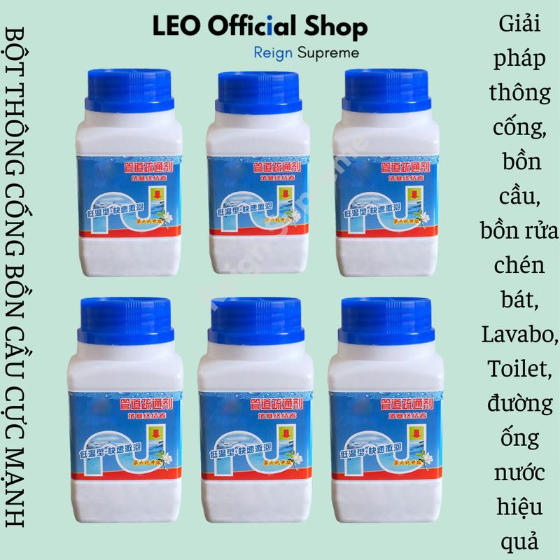 Combo 6 lọ bột thông cống bồn cầu cực mạnh, lọ thông tắc bồn rửa chén, bát toilet lavabo bột thông tắc đường ống dầu mỡ hiệu quả Làm Sạch