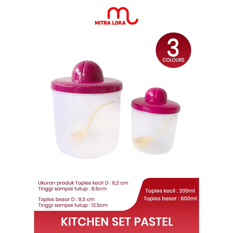 Mitra Loka Kitchen Set Tempat Bumbu 7 in 1 Rak Bumbu Dapur Gantung Dengan 8 Wadah Garam Lada GRATIS Sendok Pelastik 2