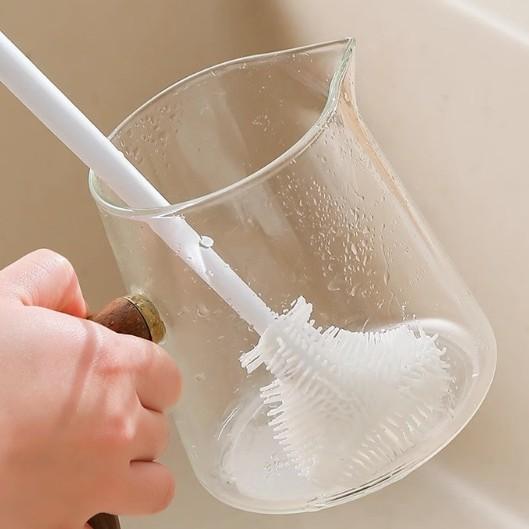 Product Introduction of Baby Bottle Brush Cup Brush Household Long Handle Bottle Cleaning Brush Foldable No Dead Angle Multi-Functional Cleaning Brush 0