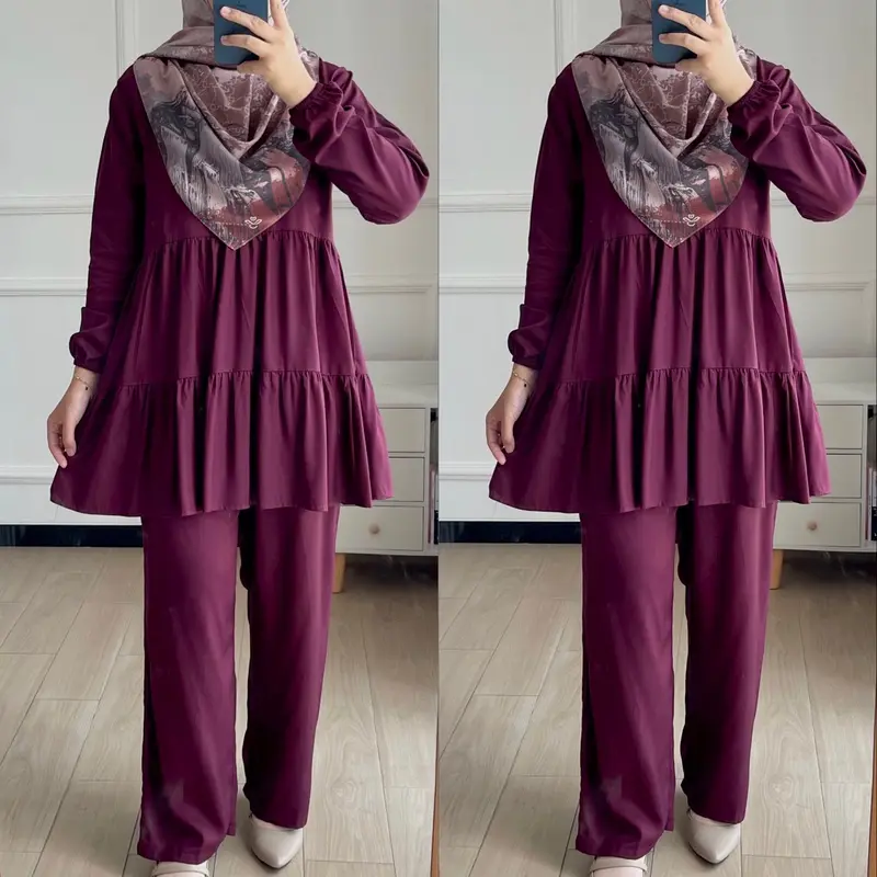 ONE SET PIYAMA RAYON VISCOSE / PIYAMA RAYON PREMIUM / PIYAMA KOMBINASI / PIYAMA MOTIF ADA SIZE S M L XL Setelan 1