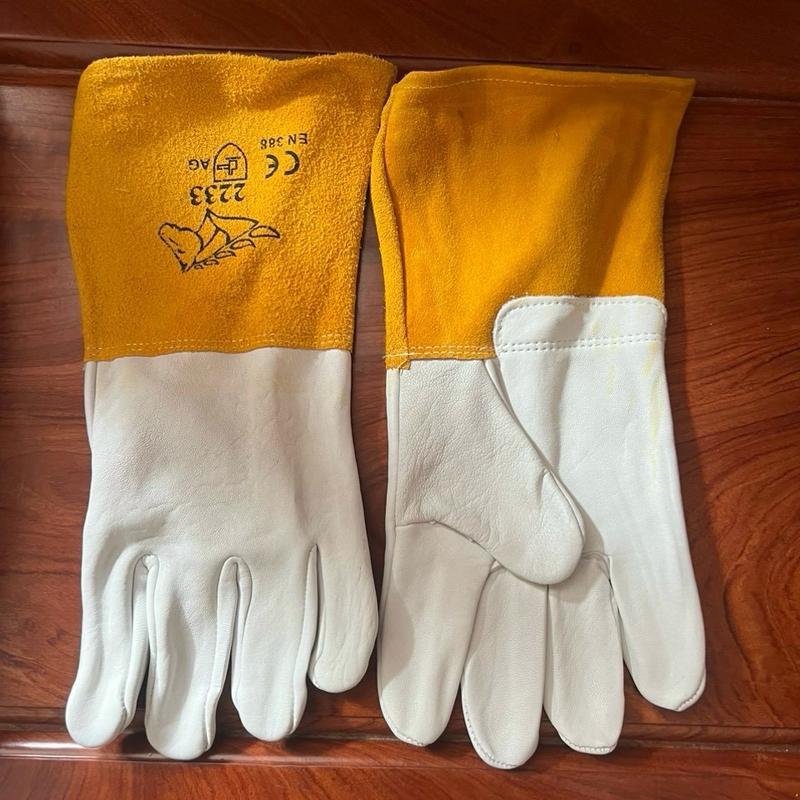 Bao Tay Da Tig Dài Tay 34cm Trắng Vàng 2233-AG