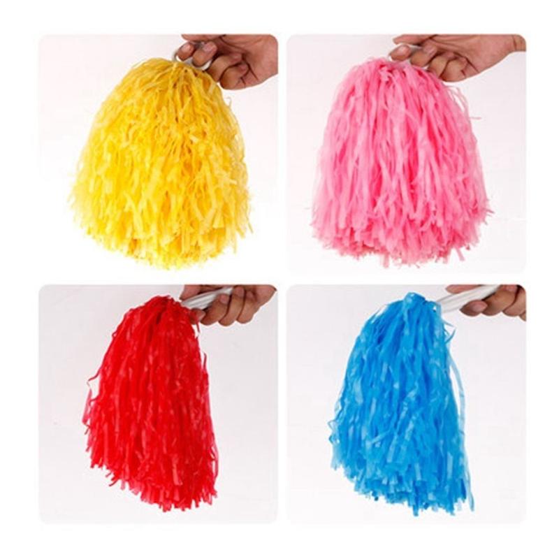 1pair Double hole handle Dress Costume Competition Flower Cheerleading Cheering Ball Cheerleader pompoms Club Sport Supplies Dance Party Decorator 7