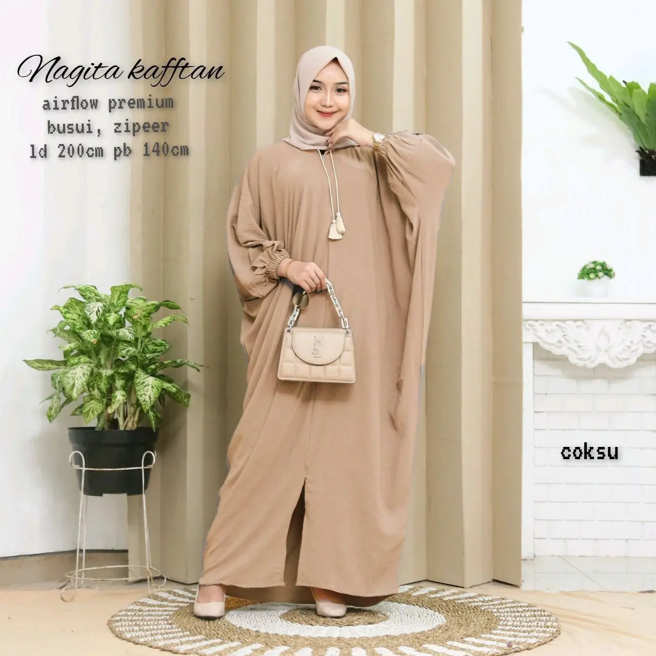 Nagita Kaftan Crincle Airflow New Kaftan Jumbo Terbaru 2025 Crinkle Wanita Muslim Gamis Lebaran Mewah Dress Nyaman Kondangan Panjang Formal