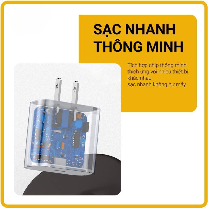 Sạc nhanh PD 20W Không Nóng Máy ,An Toàn Ổn Định bảo hành 12 tháng 7