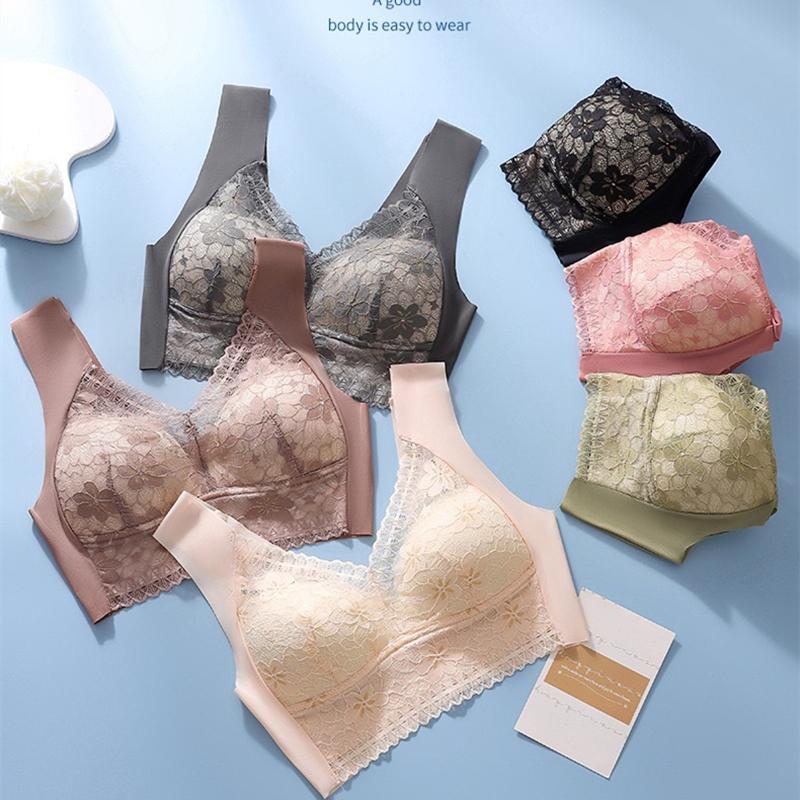 Large Size Lace Beautiful Back Push-up Bra, Adjustable Big Breasts, Small Beauty Vest, Support Side Breasts Women's Underwear 2