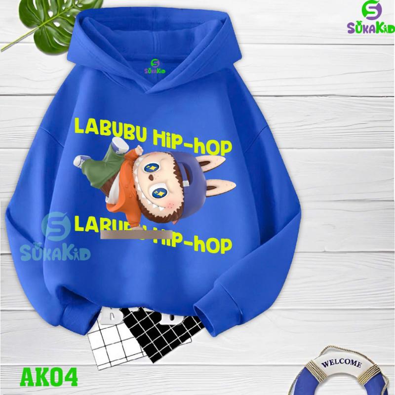 Áo Hoodie , Áo khoác mùa đông bé gái ,bé trai labubu nhao lộn Áo có mũ trùm đầu.AK04 -TH 3