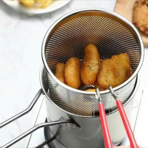 Nồi Chiên Ngập Dầu Bằng Thép Không Gỉ 304, Có Lưới Lọc Tiết Kiệm Dầu Chống Dính 1
