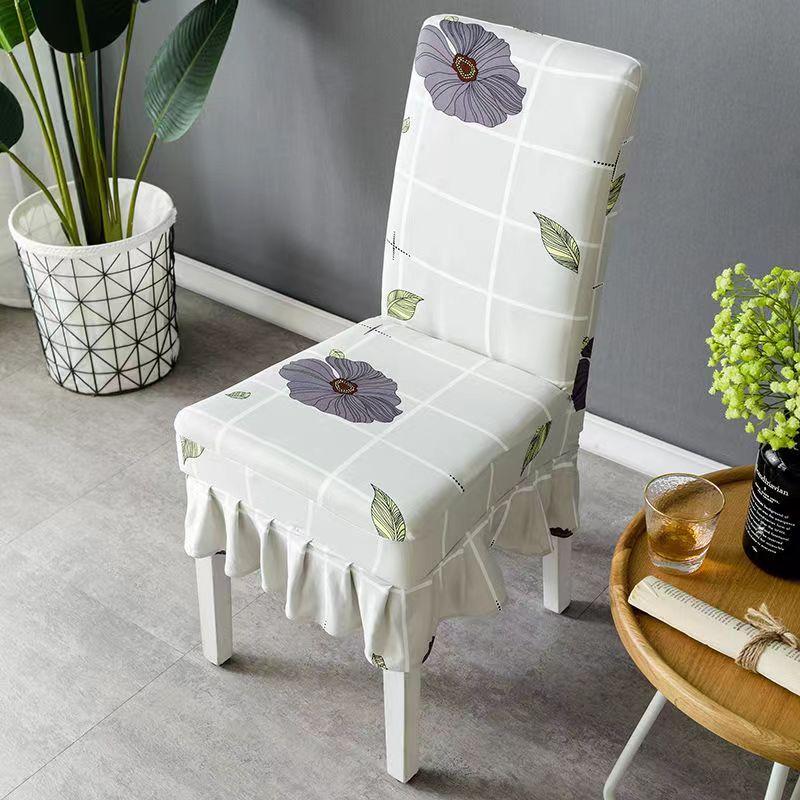 Elastic Chair Cover Stretch Chair Skirt Sofa Cover Sarung Kerusi(Heat) Chair Cover Universal Back Cover Stool Seat Fabric Home Dining Chair Cushion Set Table Cover Elastic One-Piece Chair Cover 1
