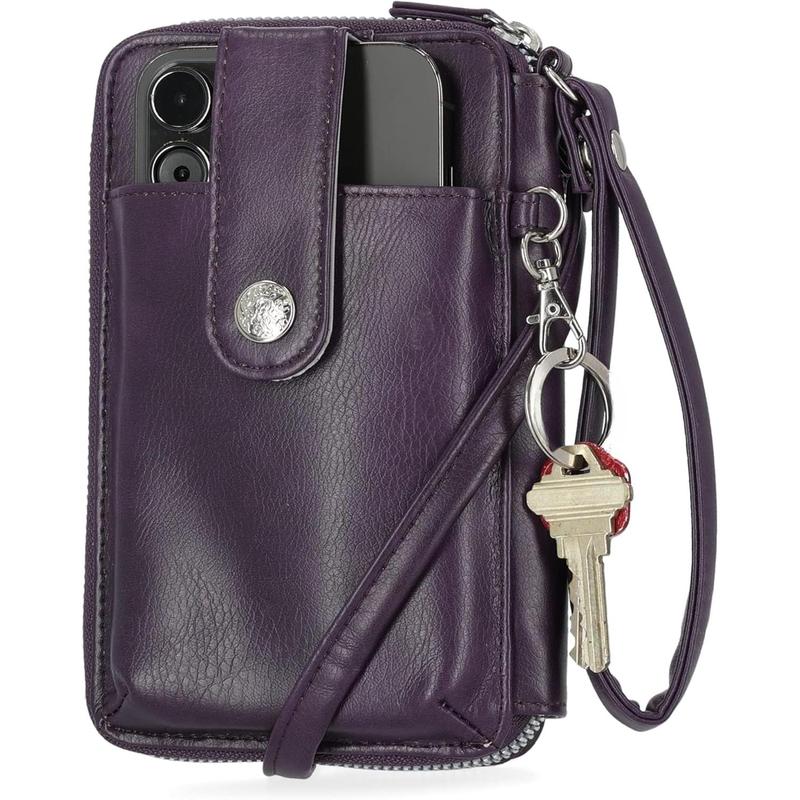 Crossbody wallet with cell phone holder best sale