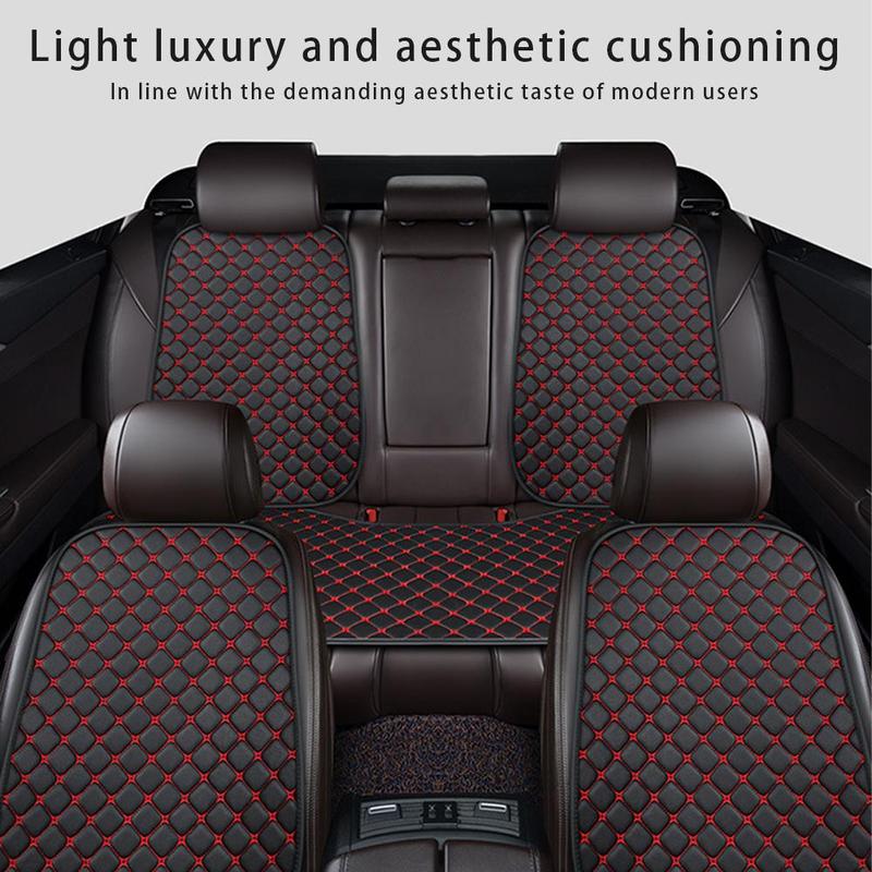 Product Introduction of 3PCS Car Cushion Set Four Seasons General Leather Embroidery Cushion Car Seat Cover Leather Minimalism Wear-resistant Non-slip Cushion 29