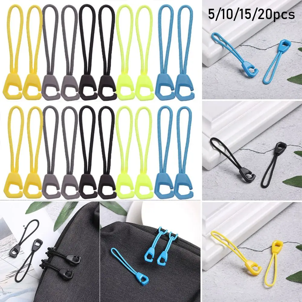 5/10/15/20pcs High quality Bags Clip Buckle Outdoor Ends Lock Zips Cord Rope Pullers Zipper Pull Zip Puller Replacement