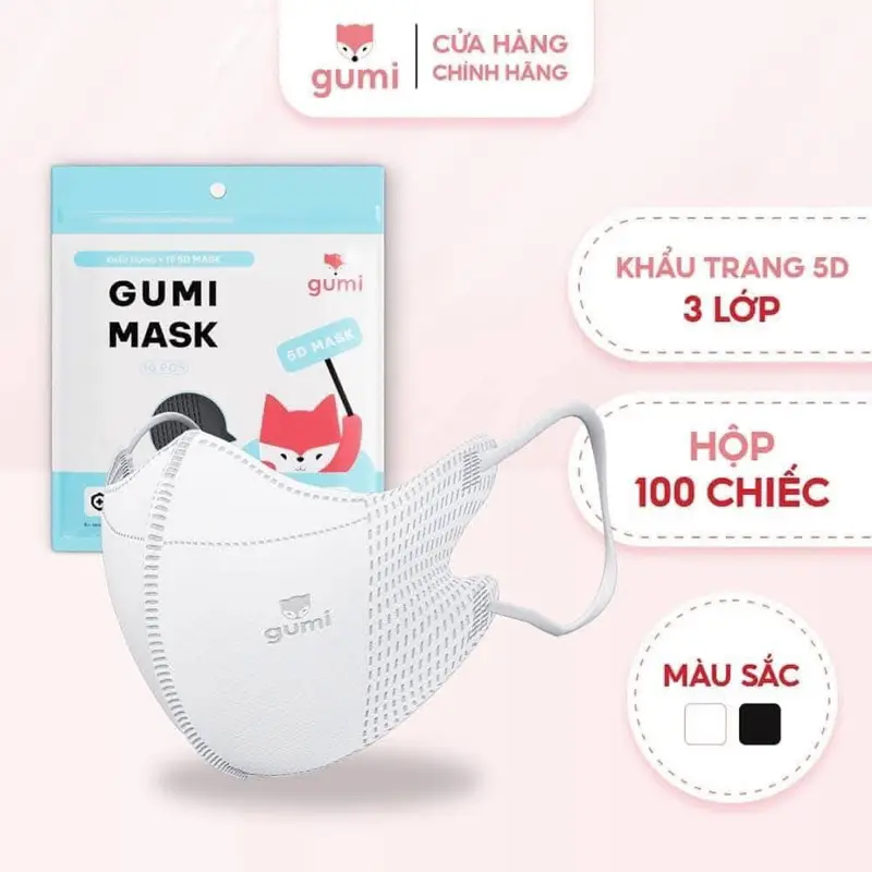 KHẨU TRANG 5D GUMI. Hộp 100pcs