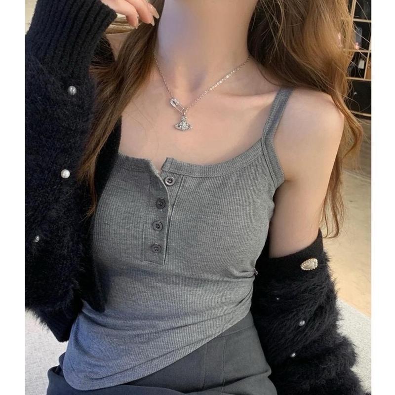  Áo 2 Dây Bigsize Cài Cúc Trước Trơn Màu Áo 2 Dây Thời Trang Mùa Hè Cho Nữ Chuppy  50-95kg - G171 