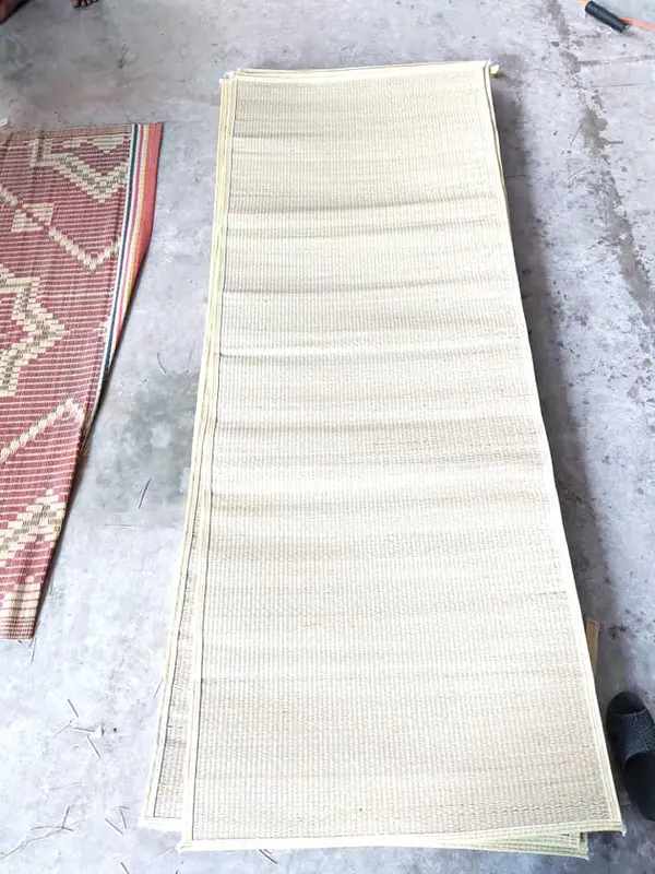 Chiếu Cói Cá Nhân Viền Xanh Quân Đội - Chiếu Văn Phòng Nhỏ Gọn Kích Thước 0.8 / 0.9 / 1m / 1m2 5