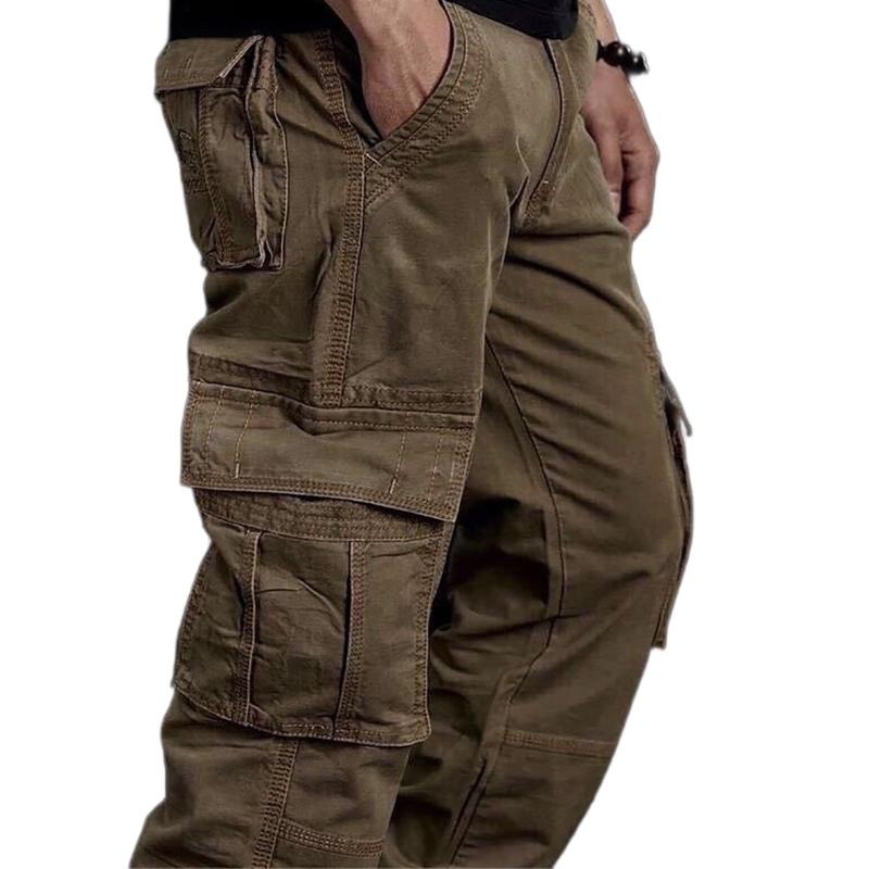 Quần CARGO Túi Hộp Chất Vải Kaki Cotton quần túi nắp KAKI SUÔN 6 TÚI Menswear Pants Có Túi quần  ống rộng 7