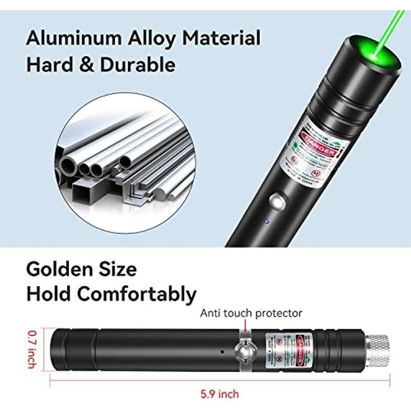 SG Ready Stock New USB charging USB 5MW 650nm green laser pointer black strong visible beam laser pointer 2