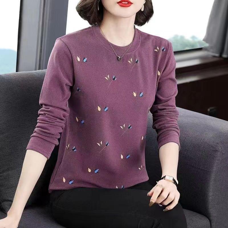 Product Introduction of Áo Thun Dài Tay, Thời Trang, Dành Cho Nữ, Mẹ TRUNG NIÊN, Áo Phong Cách Phương Tây, Dáng Rộng Vừa Vặn, Ngoại Cỡ, Bó Sát, Cổ Tròn, Áo Sơ Mi Lớp Nền, Hàng Mới Về Năm 2024 1