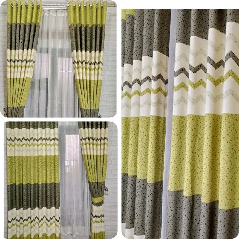 Gorden Smokring Kain Polimikro dengan Motif Elegan - Model Terbaru - Curtain, Pintu