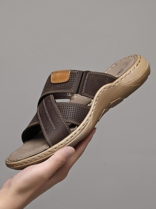Men's Casual Solid Color Slides, Fashionable Comfortable Soft Sole Slides for Beach, Outdoor, Daily Wear, Breathable Comfortable Shoes for Men, Boy 4
