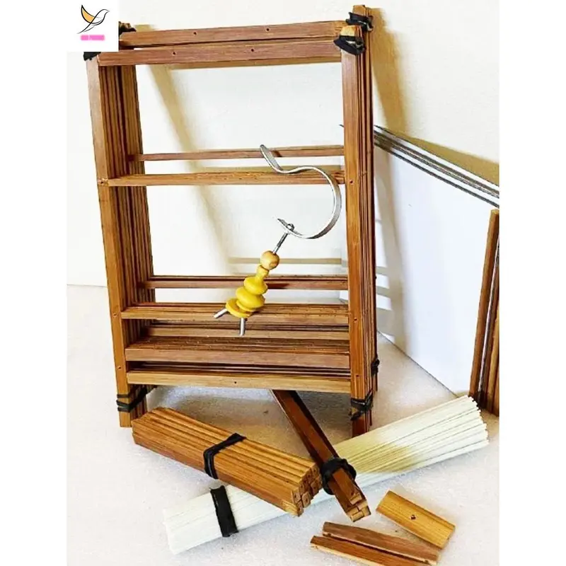 Khung lồng khuyên nan cáp quang,Khung lồng chim hút mật, chim khuyên tự ráp kèm móc, Lồng chim khuyên, hút mật 2