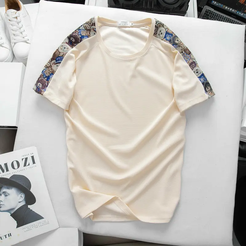 Bộ quần áo nam nữ AMYCHY ngắn tay waffle phối vải gấm dệt gấu nhỏ menswear, thời trang phong cách, co giãn 4 chiều thoáng mát 4