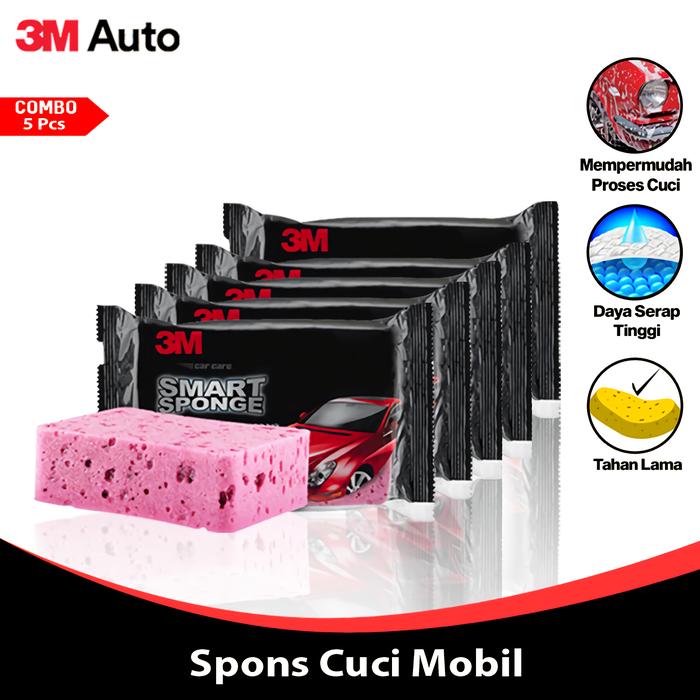 Jual 3M Auto Spons / Busa Cuci Mobil COMBO 5 Pcs Bersih Maksimal Smart ...