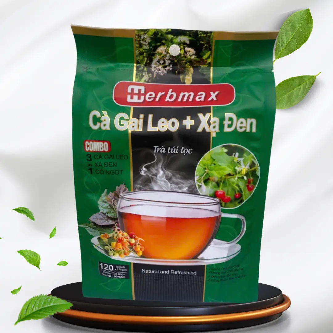 Trà Cà Gai Leo Xạ Đen Herbmax – Hỗ Trợ Giải Độc Gan, Tiết Kiệm Hơn Với 120 Gói