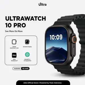 UltraWatch 10 Pro – Smartwatch AMOLED Display ChatGPT NFC Sport & Health by Ultra Indonesia