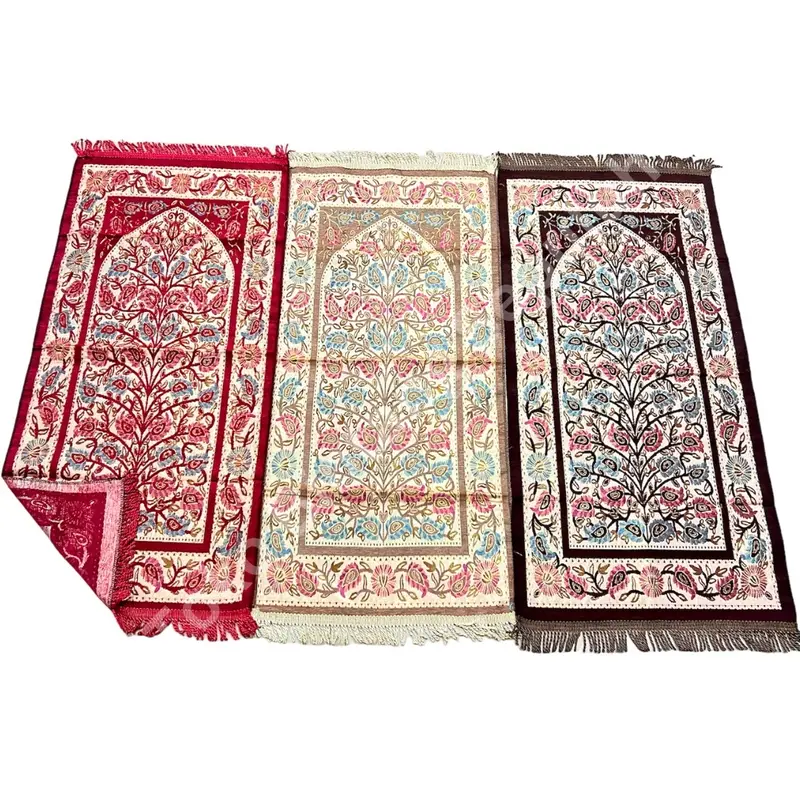 Sajadah Turki Travel Rajut Isi 10 Biji XHX888 Ukuran 60 x 110 Cm Midi Rumbai Tambang Murah Motif Daun / Kipas / Bunga / Kabah Tampar Per 10 Biji Halus Grosir Sajadah Travelling Tanggung Turkiye Rumbai Tampar Muslim Nyaman Haji Tambang Tebal 6