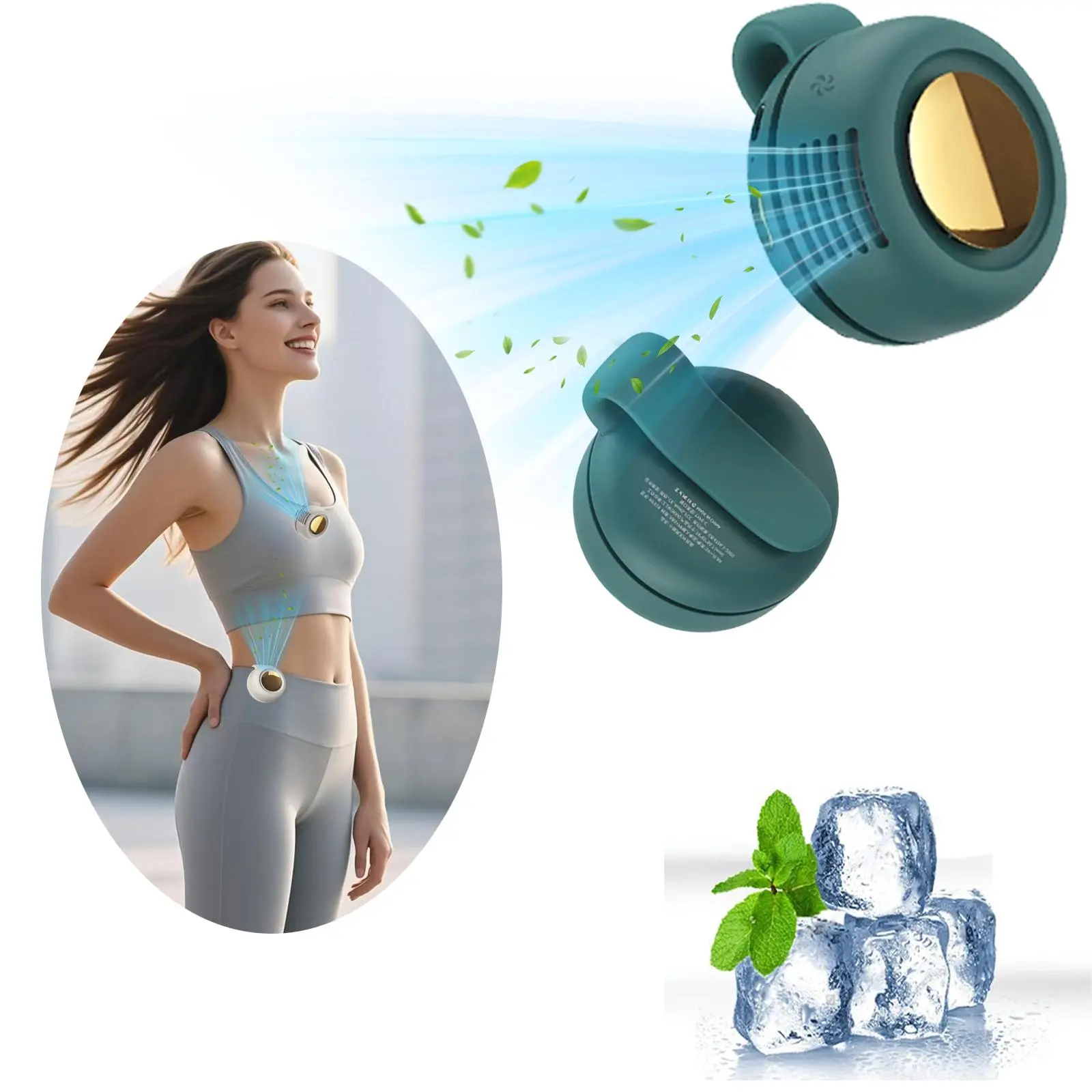 Portable Silent Mini Electric Fan, Adjustable 3-speed Suspended Waist Fans, Small Phone Cooling Fan, Personal Fan for Outdoor Travel