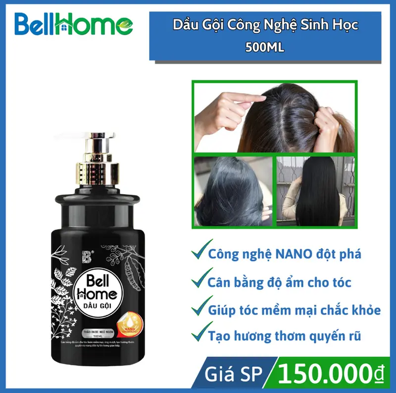 Dầu gội, dầu xả thảo dược ngủ ngon Bell Home 500G từ công nghệ sinh học Dưỡng Tóc Nam Nữ dầu  gội 1