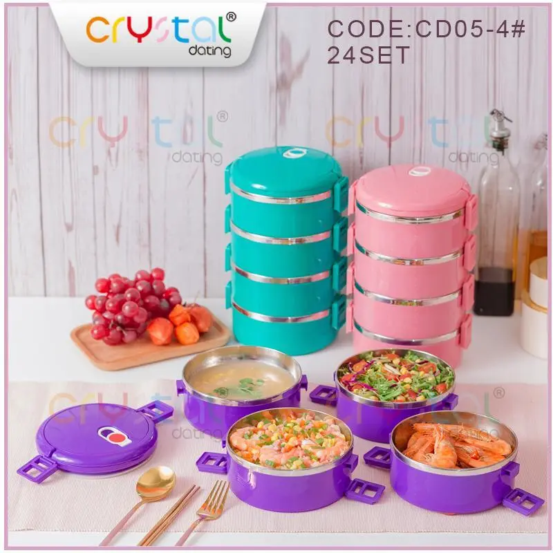 Rantang Makan Susun Stainless | Lunch Box Set Stainless Plastik Simple