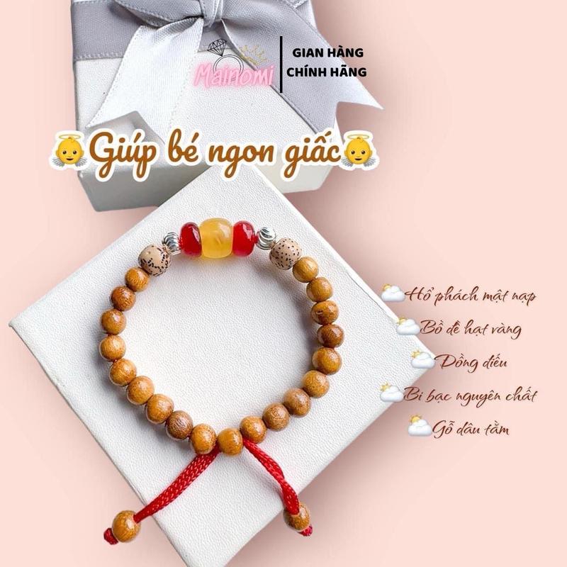 Vòng dâu cho bé mix bi bạc bồ đề hổ phách sự lựa chọn TUYỆT VỜI MAINOMI