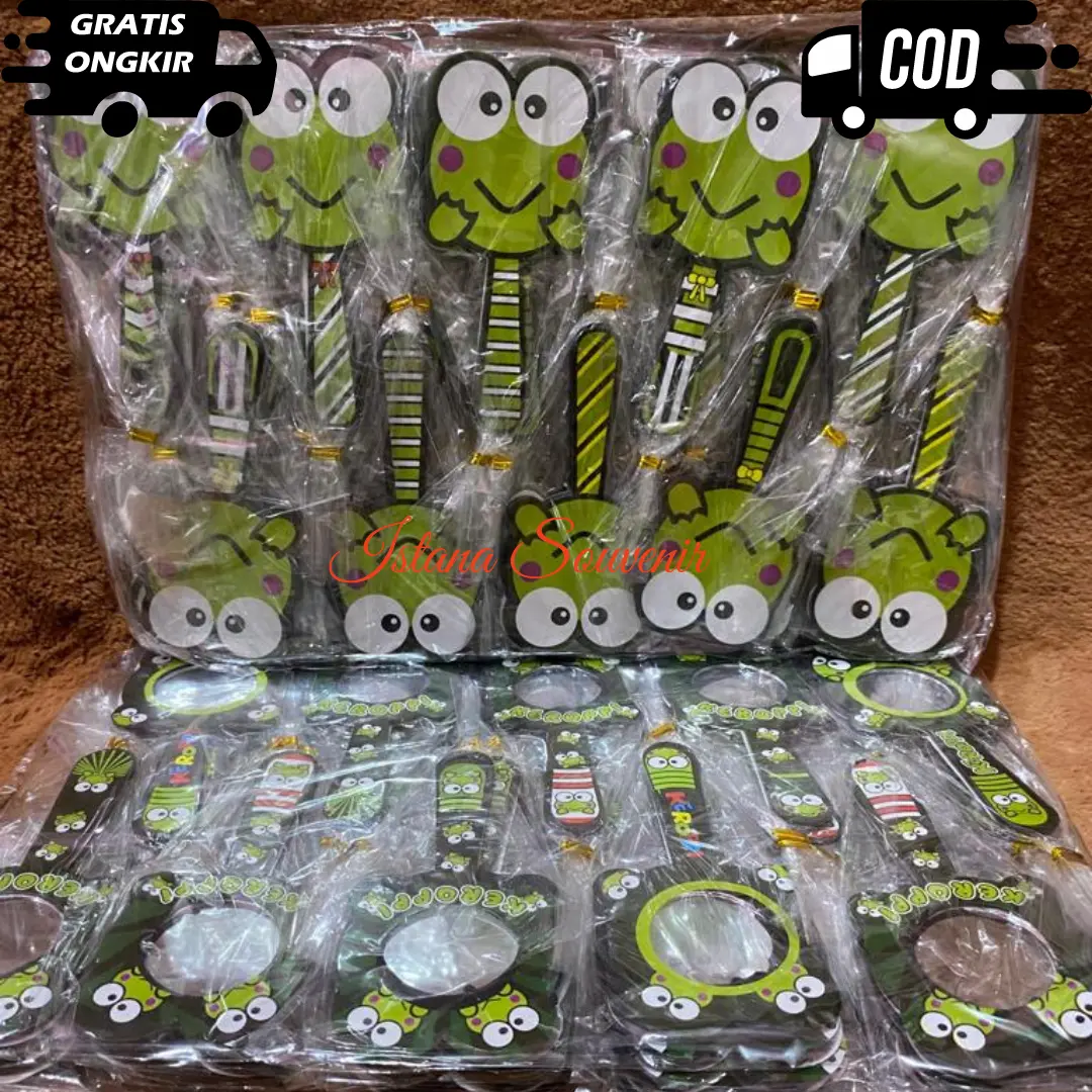 ( isi 50 pcs ) souvenir cermin karakter keroppi